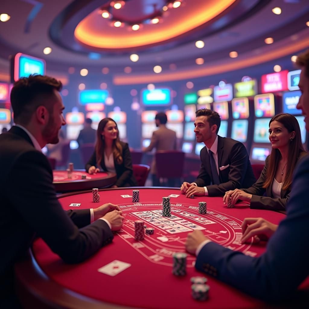 Ilustrasi Slot Online dengan tema dinamis dan game seru
